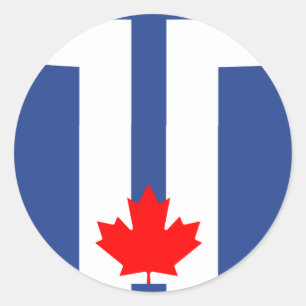 Autocollant avec le drapeau de Toronto, Canada