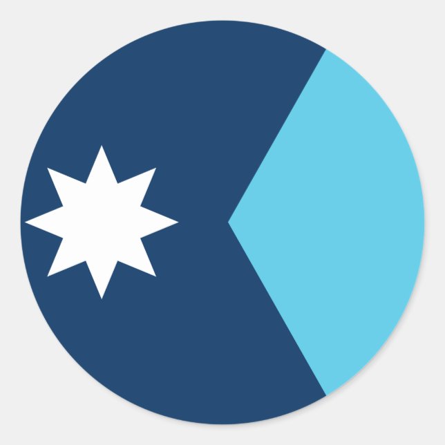 Autocollant avec le drapeau du Minnesota, États-Un (Devant)