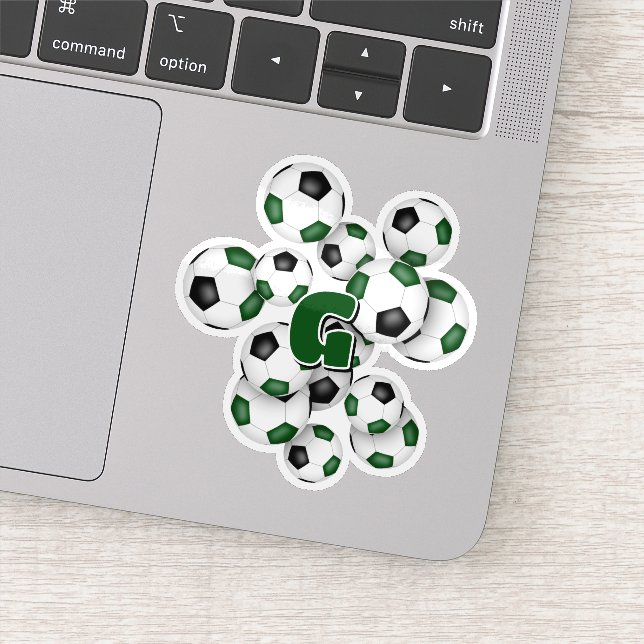 autocollant avec monogramme de ballons de soccer n (Détail)