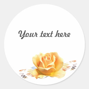 Autocollant avec petite rose jaune