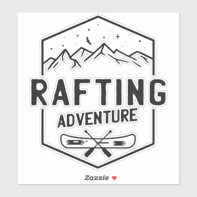 Autocollant aventure Rafting (Feuille)