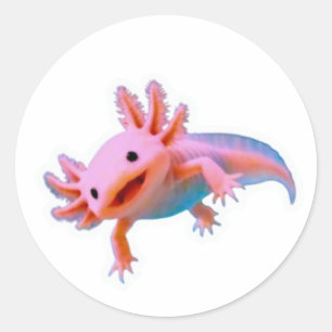 Autocollant Axolotl Rose Sourire Adorable - Kawaii