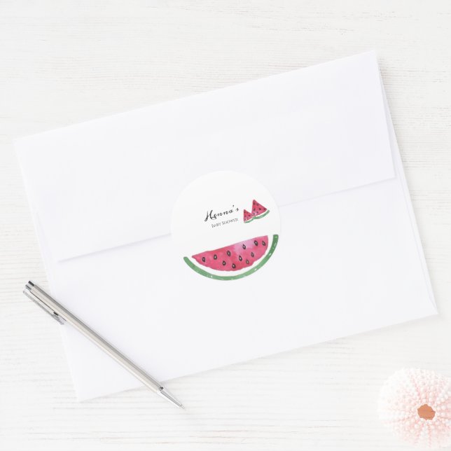 Autocollant Baby Shower Été Pastèque  (Enveloppe)