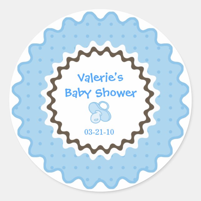 Autocollant Baby Shower/Favori de fête (Devant)