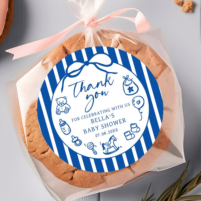 Autocollant Baby shower italien Ciao bleu (Créateur téléchargé)