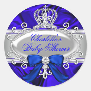 Autocollant Baby Shower Little Prince Royal Blue