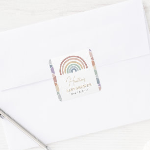 Autocollant Baby shower Pastel Rainbow