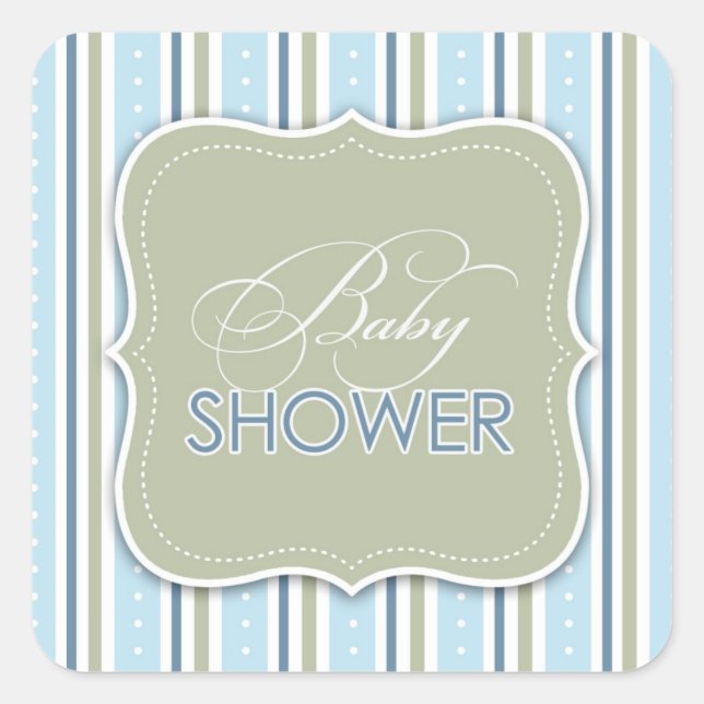 Autocollant Baby Shower pour un garçon (Devant)