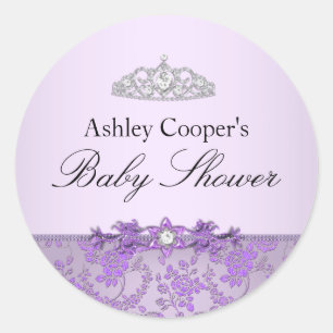 Autocollant Baby Shower Princesse Violette