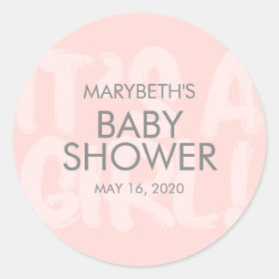 Autocollant Baby shower rose Graffiti