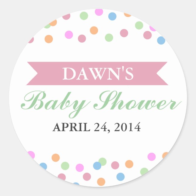 Autocollant Baby Shower Sprinkle (Devant)