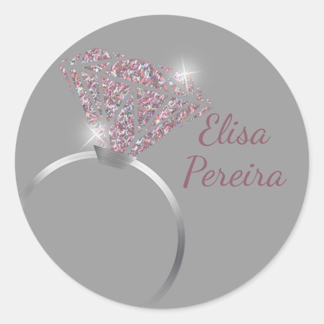 Autocollant bague de mariage, autocollant enterrem (Devant)
