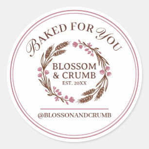 Autocollant Baked For You Couronne de Blé Logo de 