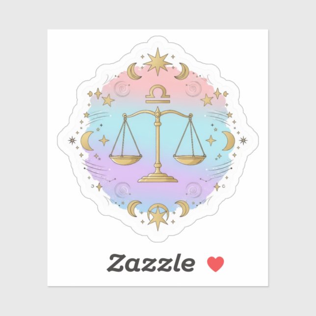 Autocollant Balance Zodiaque Céleste Astrologie (Feuille)