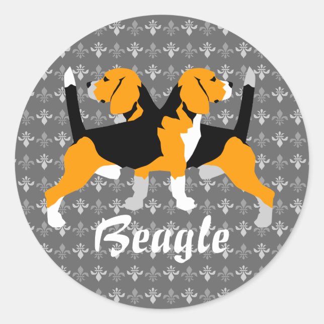 autocollant Beagle 3,8 cm (Devant)