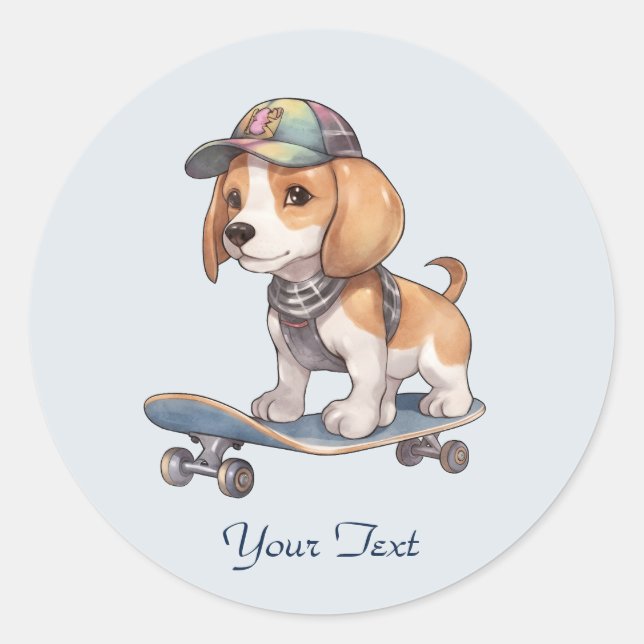 Autocollant Beagle Aquarelle (Devant)