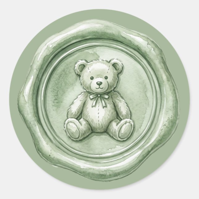 Autocollant bébé en cire fausse d'ours de couleur  (Devant)