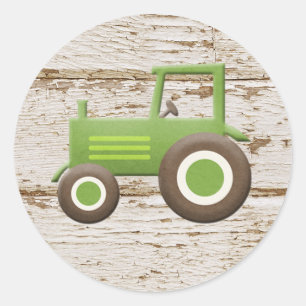 Autocollant Bébé Garçon Tracteur Vert