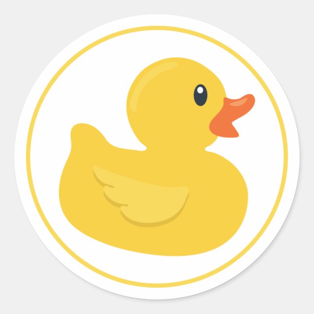 Autocollant Bébé Shower Canard en Caoutchouc – Ron (Devant)