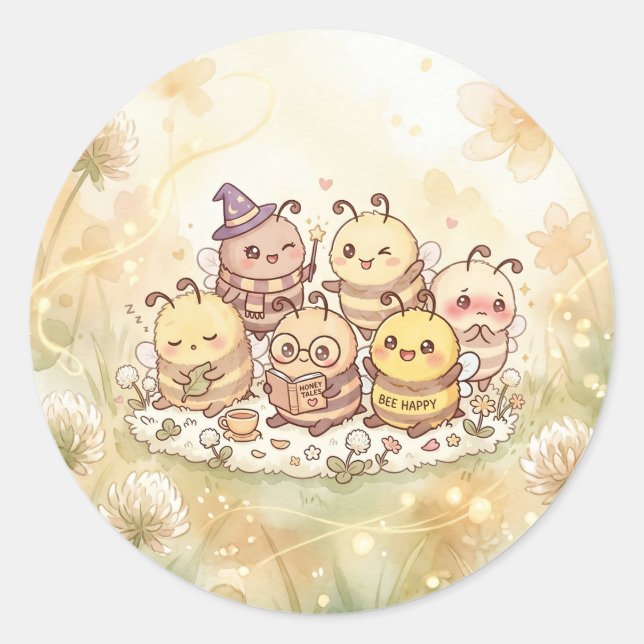 Autocollant Bee Happy Friends (Devant)