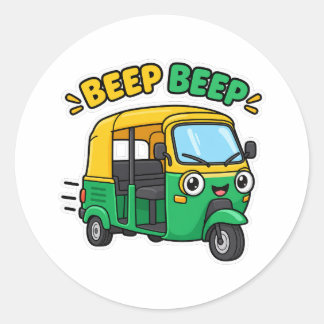 Autocollant Beep Beep de Tuk Tuk Mignon