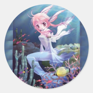 Autocollant belle fille sirene