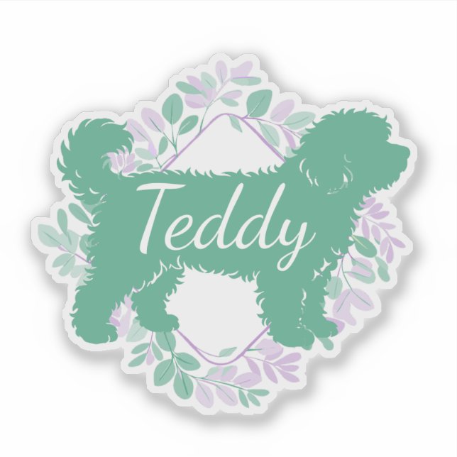 Autocollant Bernedoodle personnalisé silhouette ve (Devant)