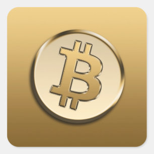 autocollant Bitcoin doré