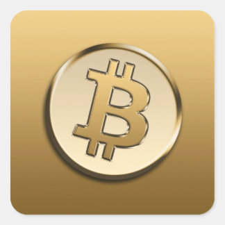 autocollant Bitcoin doré