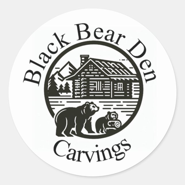 Autocollant Black Bear Den Carvings (Devant)