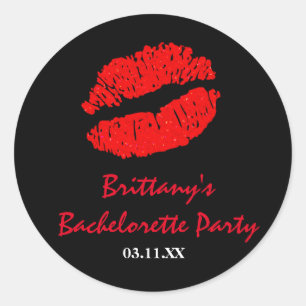 Autocollant Black & Red Lips Kiss Party Favor