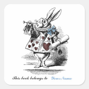 Autocollant blanc à assiette de lapin