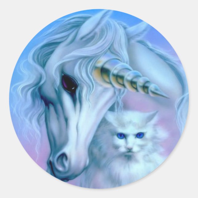 autocollant blanc d'hiver de la licorne (Devant)