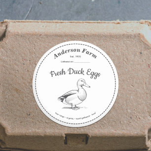 Autocollant blanc Étiquette pour oeufs de canard d