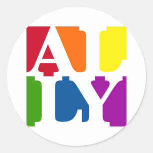 Autocollant blanc rond Ally Pop