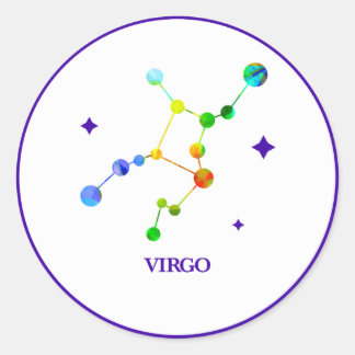 Autocollant blanc Zodiac Virgo Rainbow