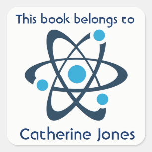 Autocollant Bleu Atom Science Design