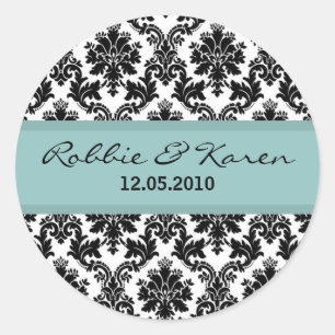 Autocollant bleu bleu Damas noir 6 - 3 pouces