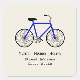 Autocollant bleu d'adresse de bicyclette