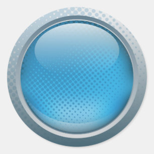Autocollant bleu de bouton