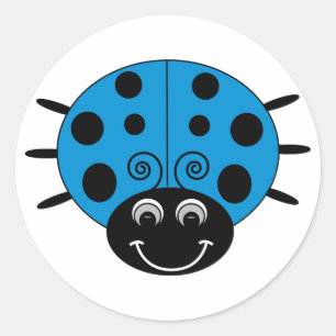 Autocollant bleu de coccinelle