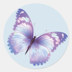 Autocollant bleu de papillon