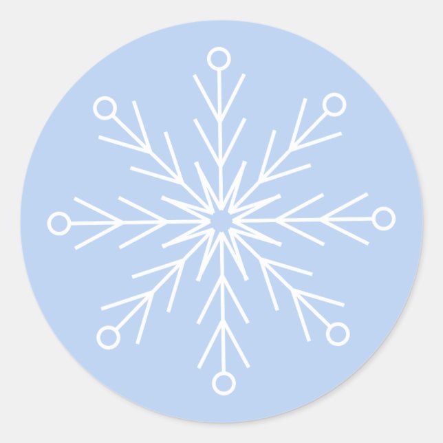 Autocollant bleu flocon de neige Ligne Art (Devant)