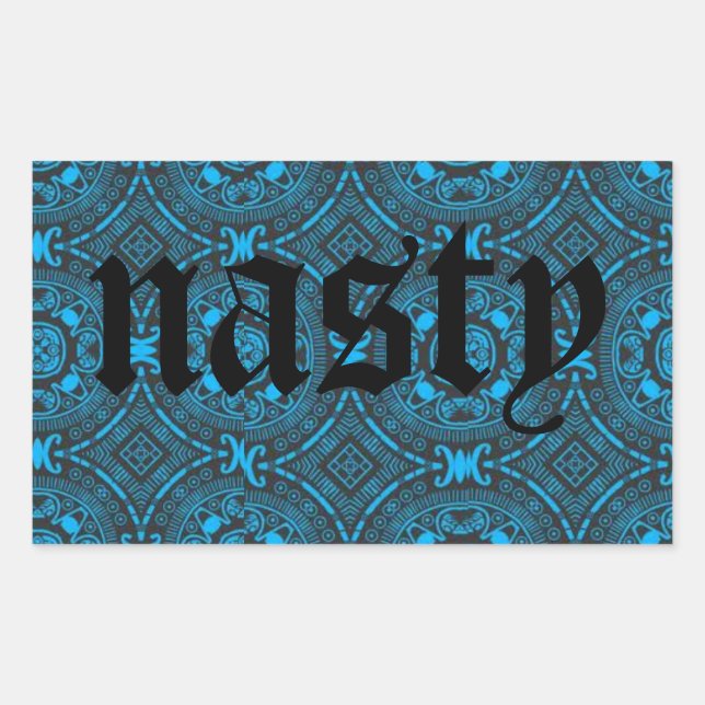 autocollant bleu méchant (Devant)