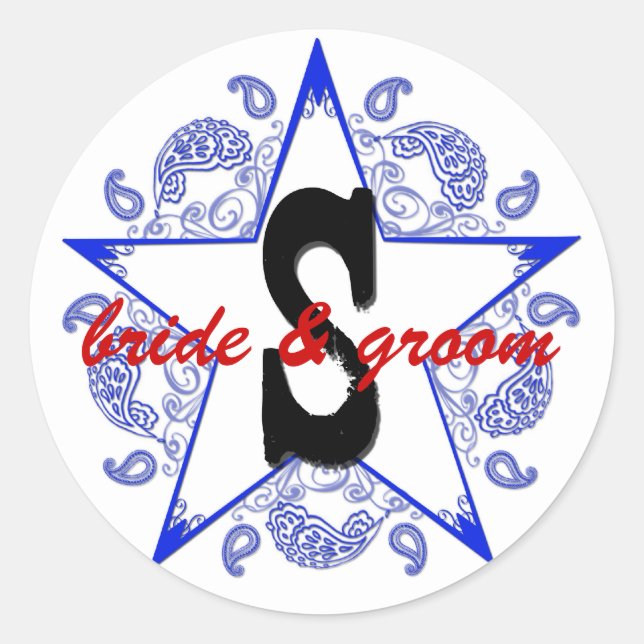 Autocollant bleu occidental "S" personnalisable (Devant)