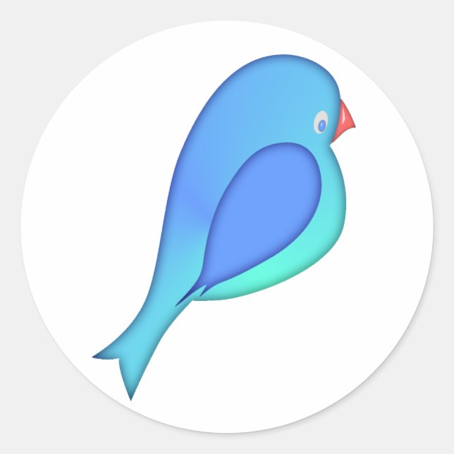 Autocollant bleu oiseaux (Devant)