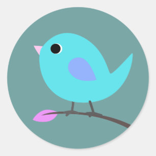 Autocollant bleu oiseaux
