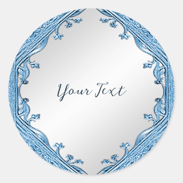 Autocollant bleu ornemental (Devant)