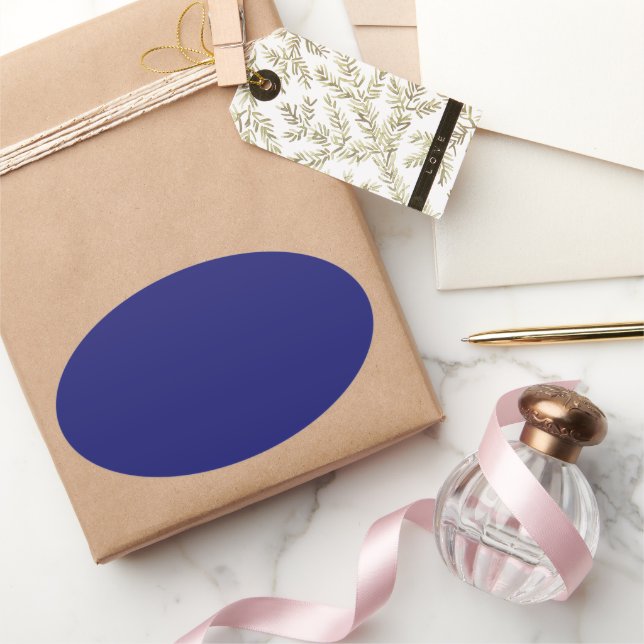 Autocollant bleu ovale de minuit (Cadeaux)