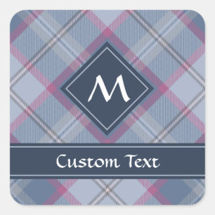 Autocollant bleu pastel et rose Tartan